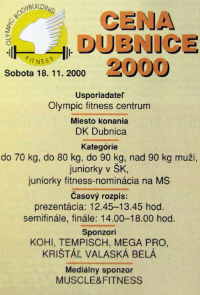 Cena Dubnice - 18.11.2000 - Dubnica nad Váhom - SK