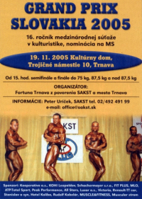 Grand Prix Slovakia v kulturistike mužov, 16. ročník - 19.11.2005 - Trnava - SK
