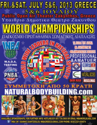 INBA Mistrovství světa v naturální kulturistice a fitness - 6.7.2013 - Zakynthos - GR