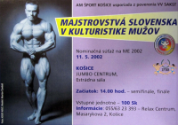 Majstrovstvá SR v kulturistike mužov - 11.5.2002 - Košice - SK