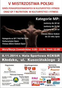 VI Mistrzostwa Polski Szkół Ponadpodstawowych w Kulturystyce i Fitness - 8.11.2014 - Kłodzko - PL